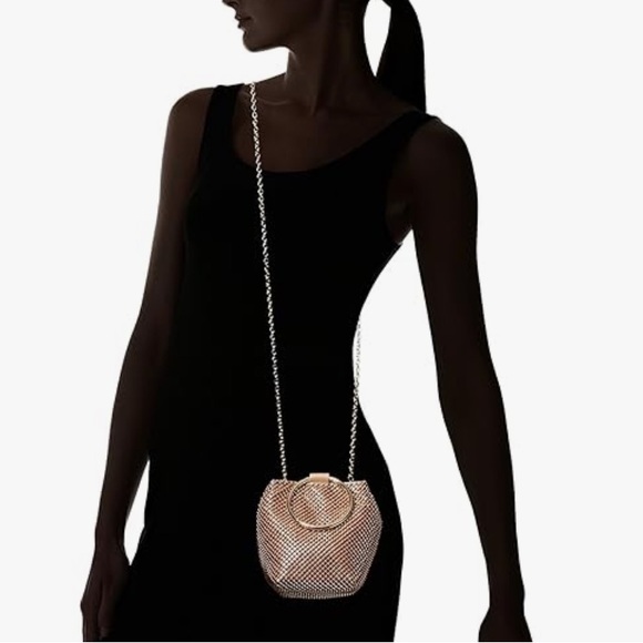 Jessica McClintock Rose Gold Gwen Ball Mesh Ring Clutch - Picture 15 of 15